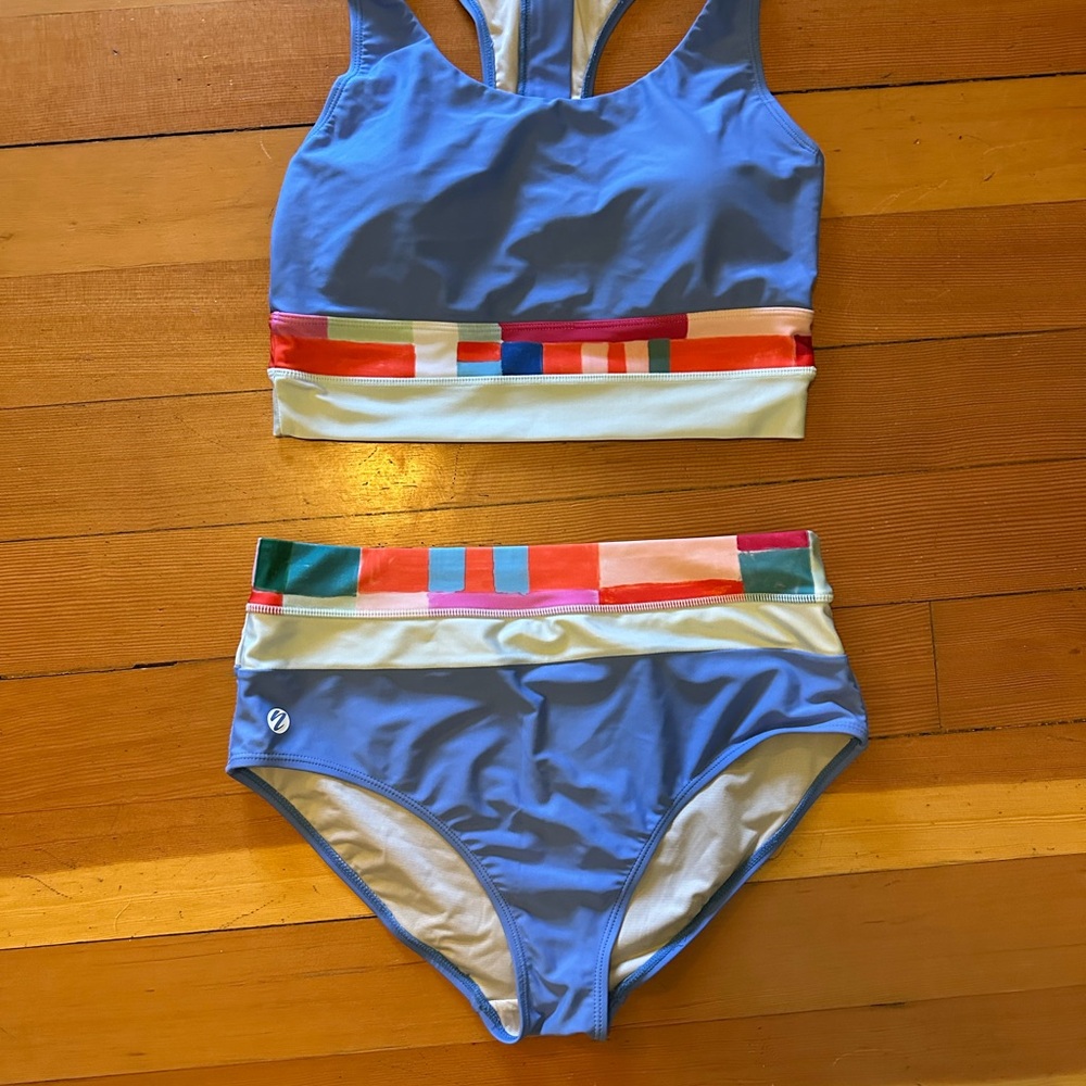 Nani Swimwear Swim Set in Blue with Multicolor Accents